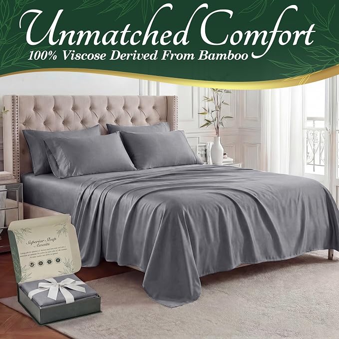 DECOLURE 100% Viscose Derived from Bamboo Sheets King Size - Image 2
