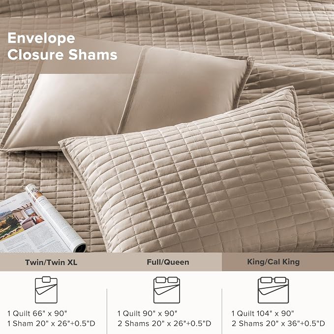 Comfort Spaces Kienna Quilt Set- Double Sided Stitching Design Summer Blanket - Image 5