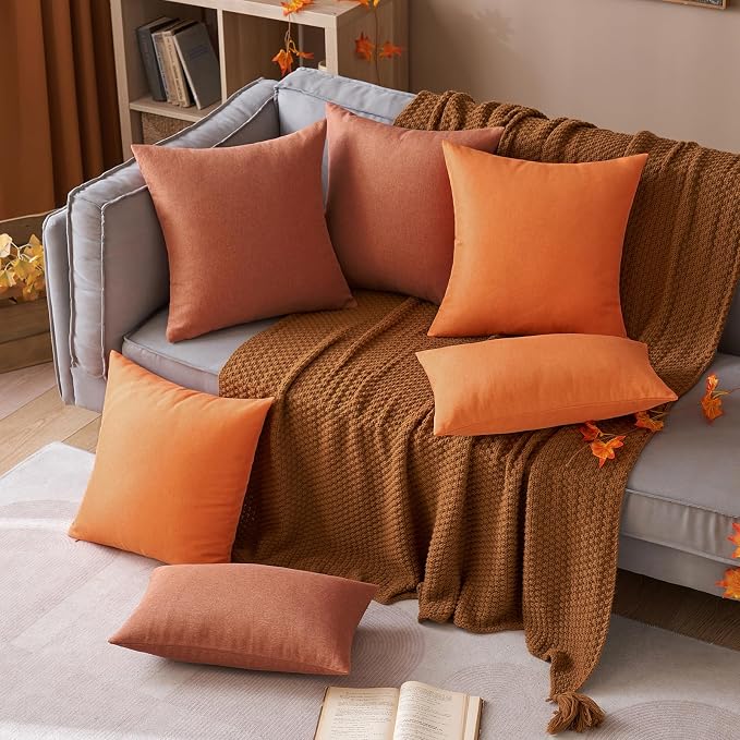 MIULEE Pack of 2 Decorative Outdoor Solid Waterproof Throw Pillow Covers Euro - Image 5