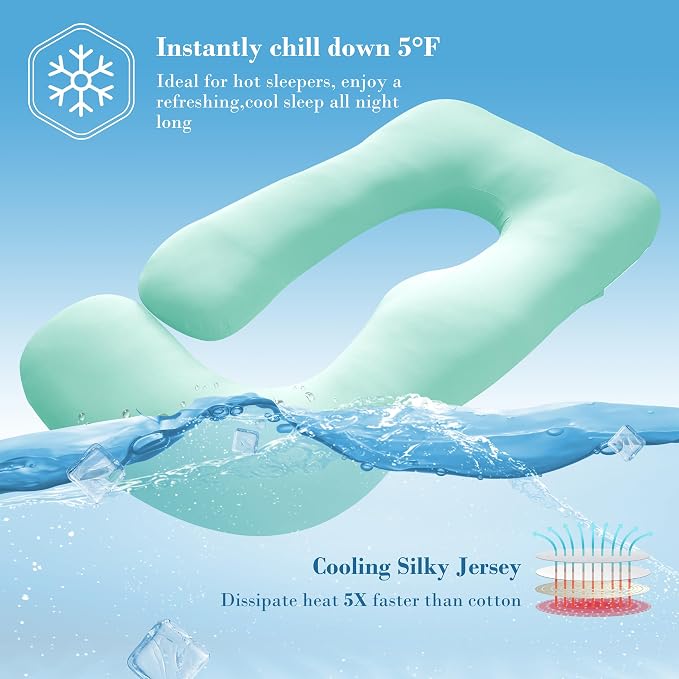 Cute Castle Cooling Cover Pregnancy Pillows, Soft U-Shape Maternity Pillow - Image 3