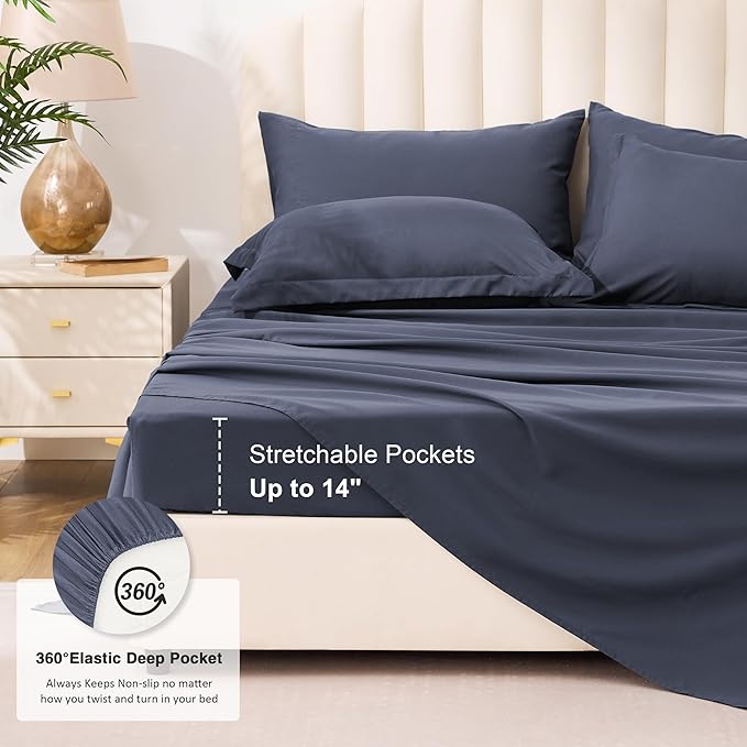 Love's cabin Twin Comforter Set Indigo Blue, 5 Pieces Twin Bed in a Bag - Image 6