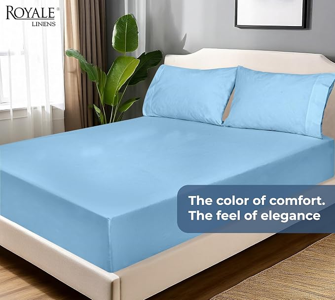 Royale Linens 100% Organic Cotton Fitted Sheet - Image 9