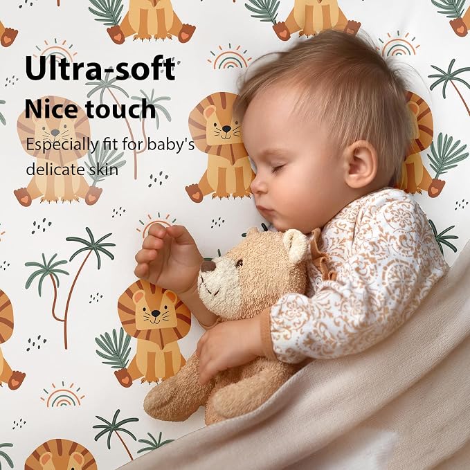 Baby Mini Crib Sheets Boy, Portable 38”x26” Pack and Play Sheets Fitted - Image 2