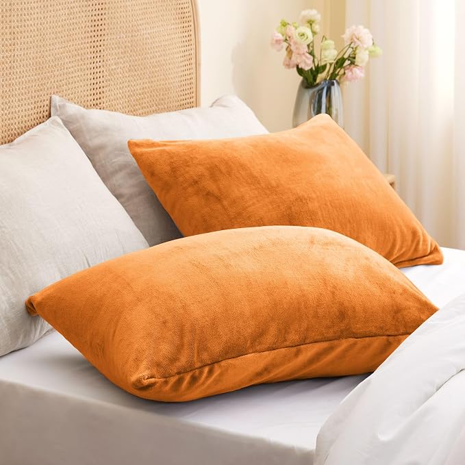 BEDELITE Flannel Pillowcases Standard Set of 2, Super Soft Fleece Pillow Case - Image 2