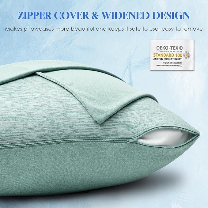 CHOSHOME Cooling Pillow Cases Zipper Pillow Covers Q-Max > 0.45 Zippered - Image 6