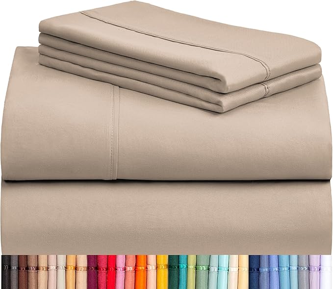 LuxClub 4 PC King Sheet Set, Breathable Luxury Bed Sheets, Deep Pockets 18" by LuxClub