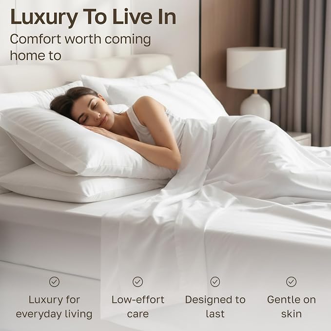 California Design Den Thick and Natural 100% Cotton Bedsheets Queen Size Bed Set - Image 7
