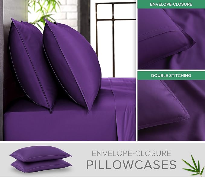 King Pillowcases by Pure Bamboo, Genuine 100% Organic Viscose Derived from - Image 2