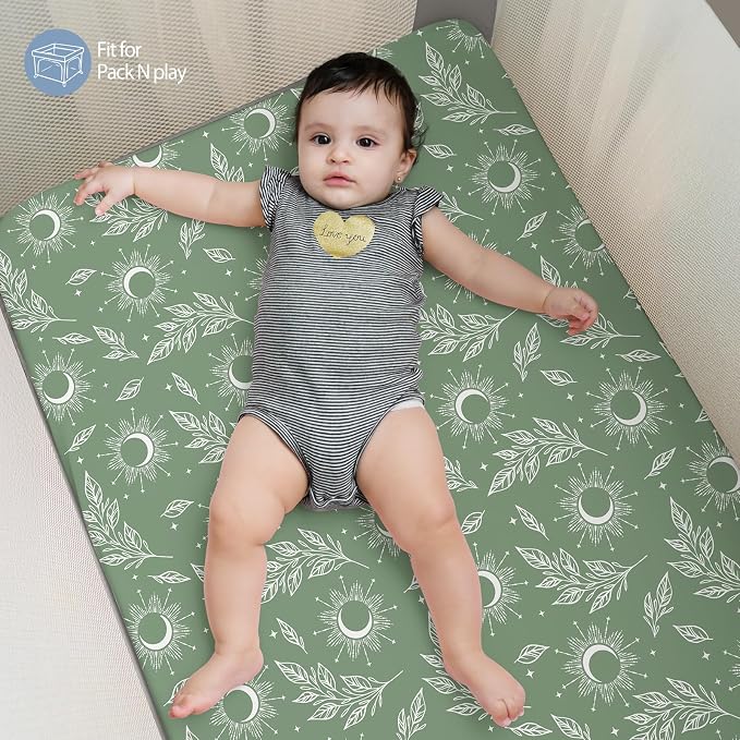 Baby Mini Crib Sheets Boy, Portable 38”x26” Pack and Play Sheets Fitted - Image 6