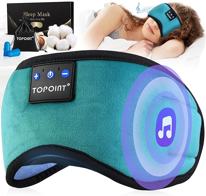 TOPOINT Sleep Mask with Headphones Bluetooth 5.4 Wireless, Sleep Headphone with by TOPOINT