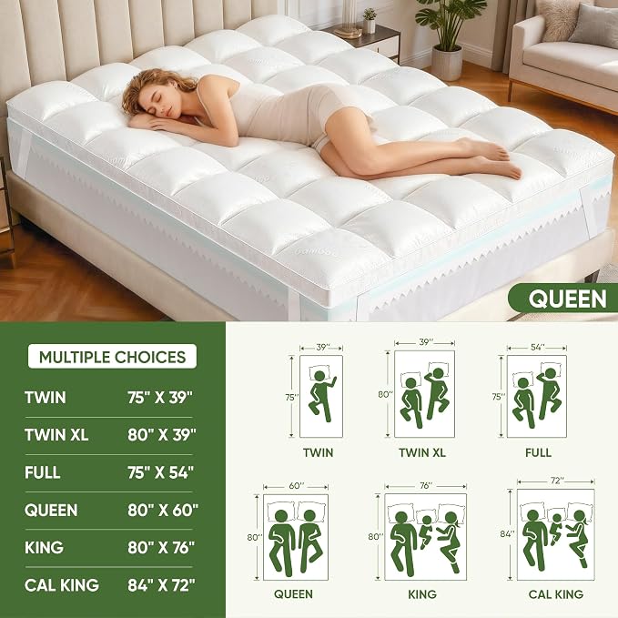 5 Inch California King Mattress Topper, Memory Foam Mattress Toppers -2.5" Gel - Image 8