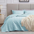 Love's cabin Twin Quilt Set Light Blue Bedspreads by Lovescabin