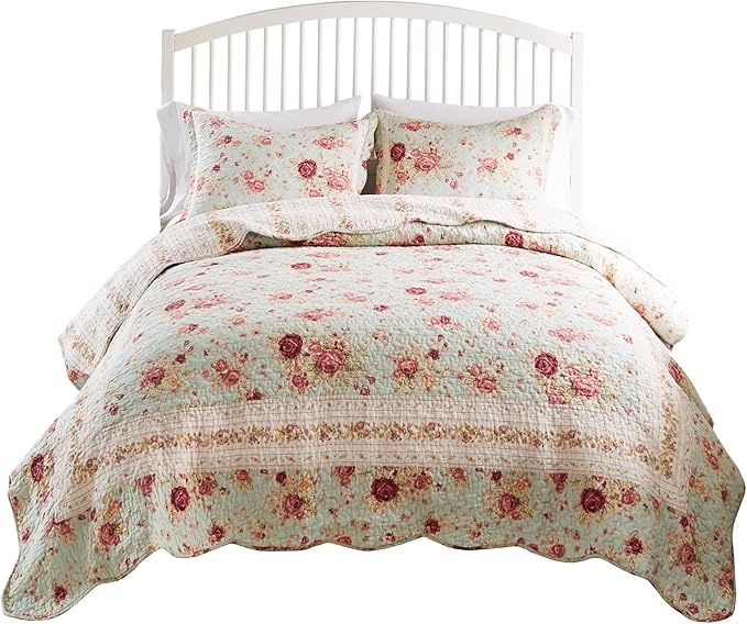 Greenland Home Antique Rose 100% Cotton Heirloom-Quality Quilt Set, 2-Piece by GreenlandHome