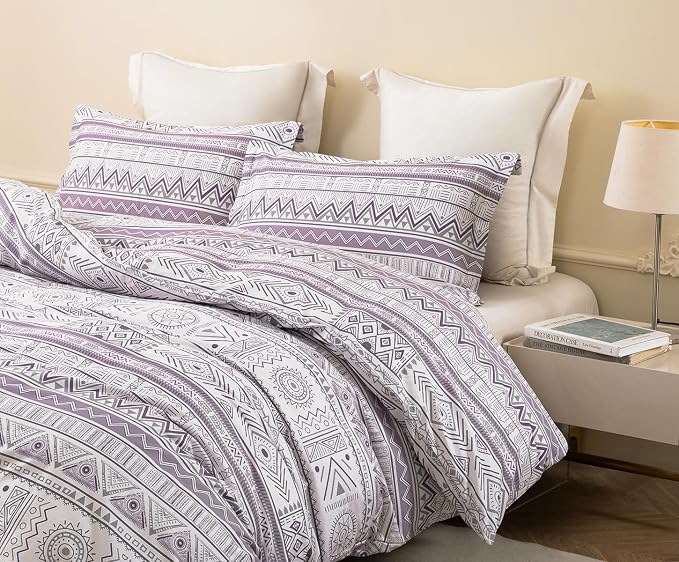 SLEEPBELLA Boho Chic Striped King Size Duvet Cover Set - Image 3