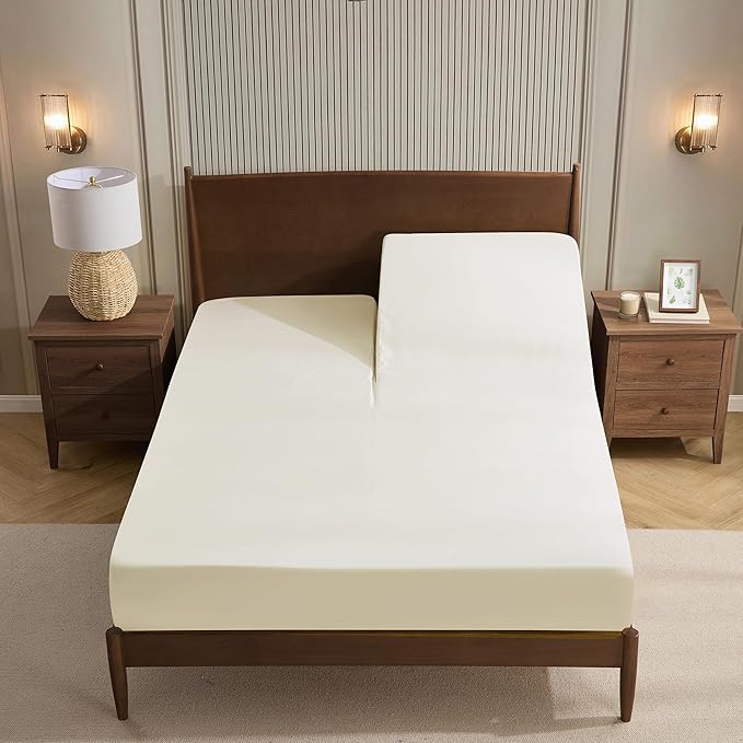 Split Head King Sheets Set for Adjustable Beds 4 Piece Flex Top Bed Sheets – by SweetHomeCollection