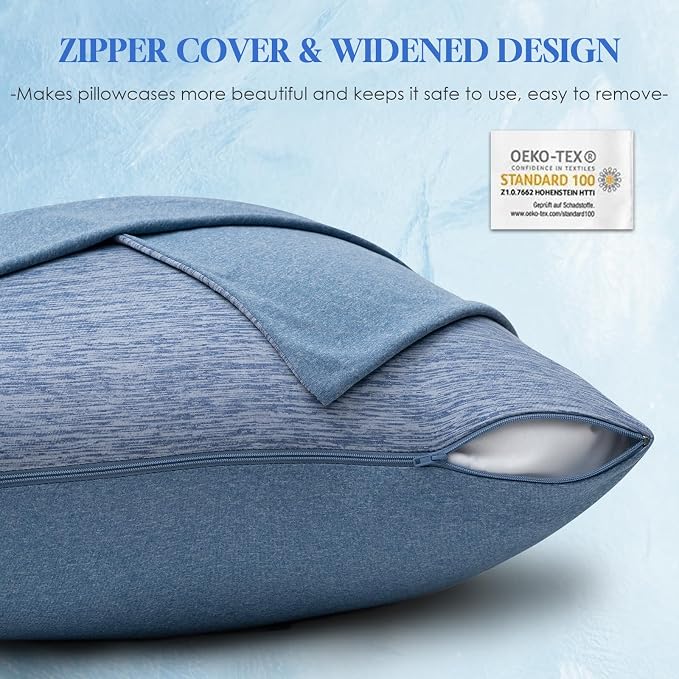 CHOSHOME Cooling Pillow Cases Zipper Pillow Covers Q-Max > 0.45 Zippered - Image 7