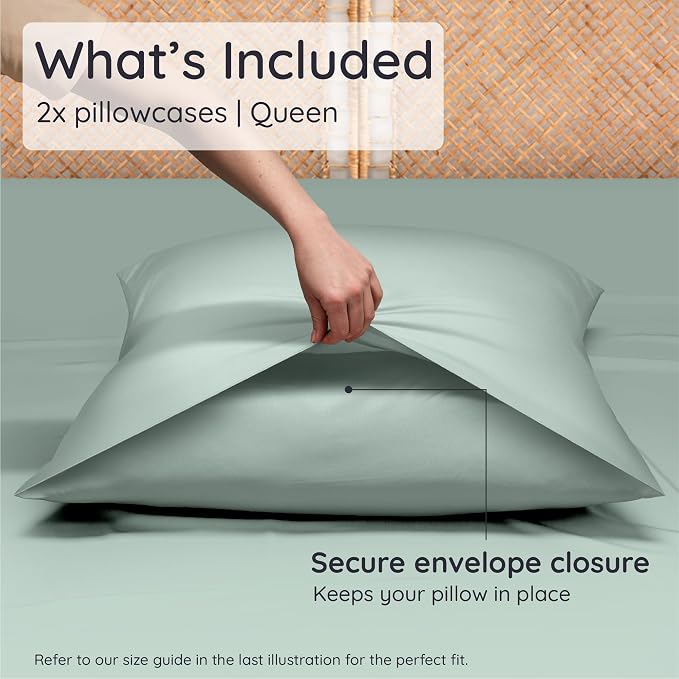 Bambaw 100% Viscose Derived from Bamboo Pillow Cases Queen Size Set of 2 - Image 2