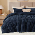 BEDELITE Fleece Twin Comforter Set -Super Soft & Warm Fluffy Navy Blue Bedding by BEDELITE