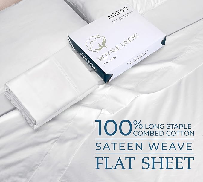400 Thread Count 100% American Grown Cotton Flat Sheet - Image 2