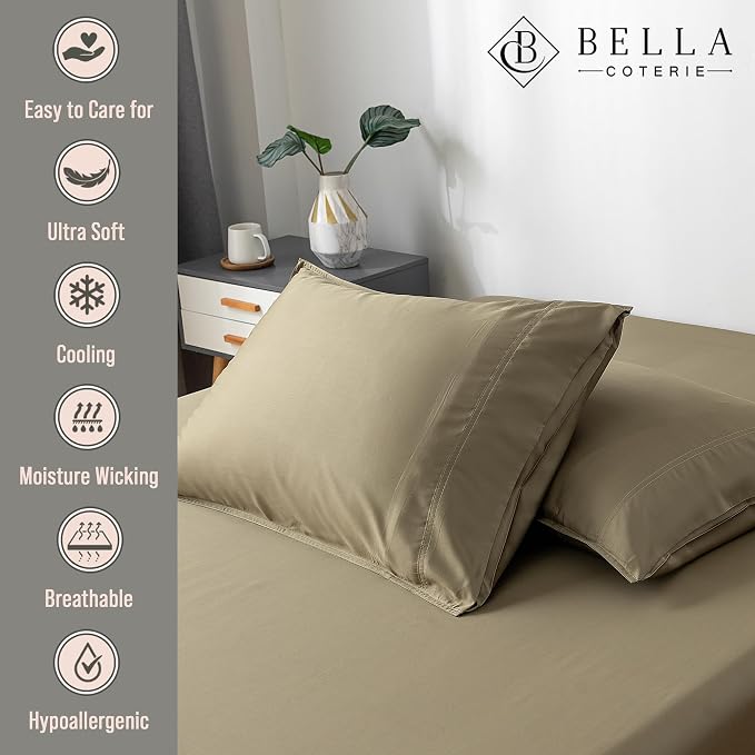 BELLA COTERIE | Luxury Bamboo Viscose Queen Size Pillowcase Set | 100% - Image 2