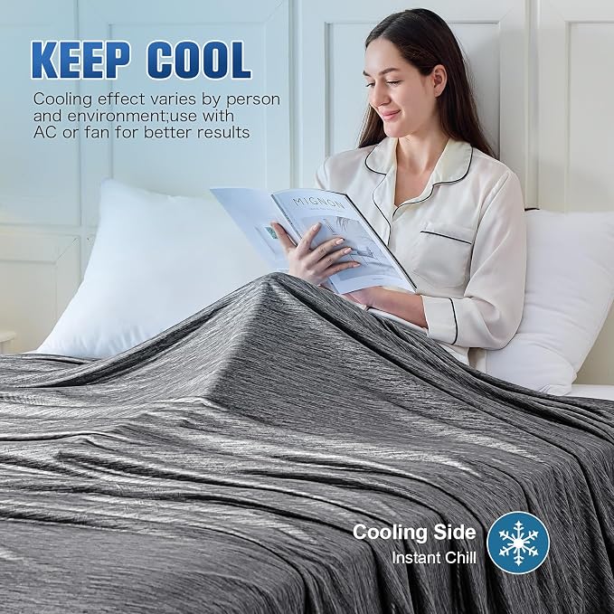 KMUSET Cooling Blanket King Size, Double Sided Summer Cooling Blankets - Image 5