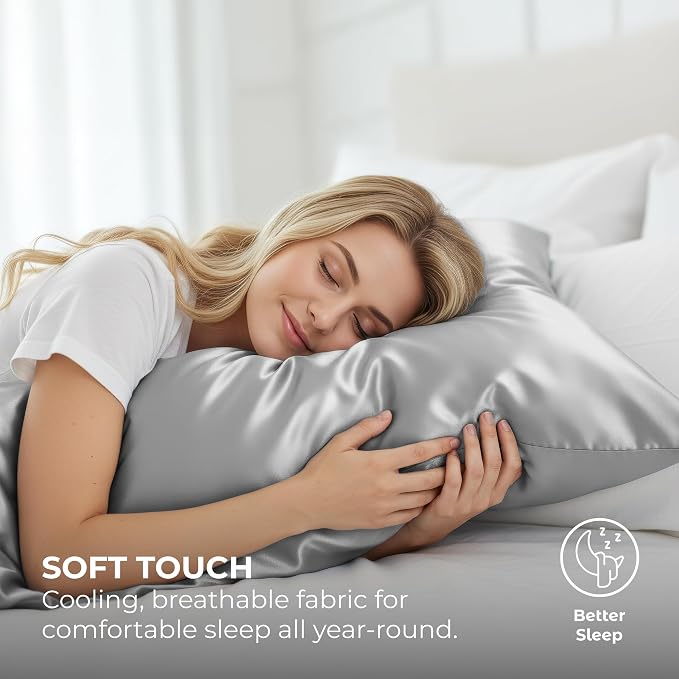 Pure Bedding Satin Pillowcase 2 Pack - Image 3