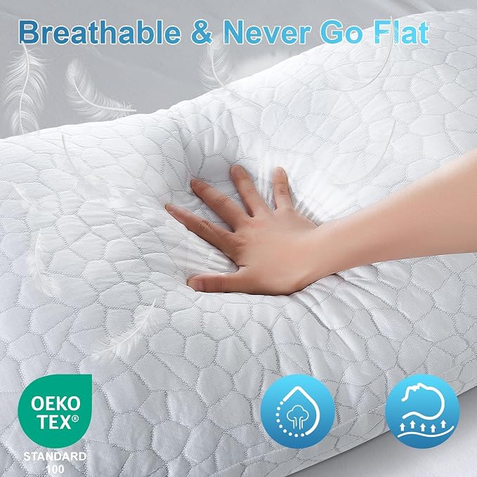 QUTOOL Cooling Pillow for Sleeping 2 Pack, Luxury Shredded Memory Foam Bed - Image 6