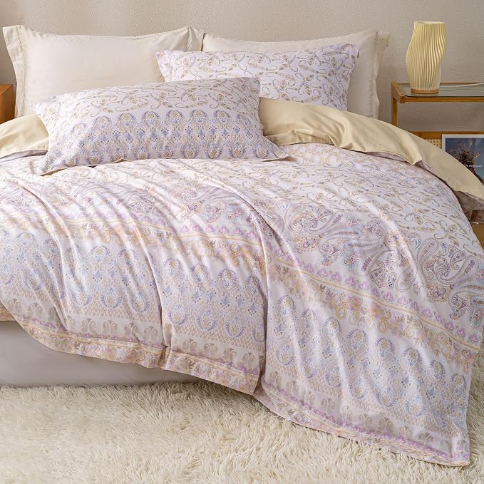 OAITE Duvet Cover Set King Size Floral Pattern Ultra Soft 100% Cotton Duvet - Image 2