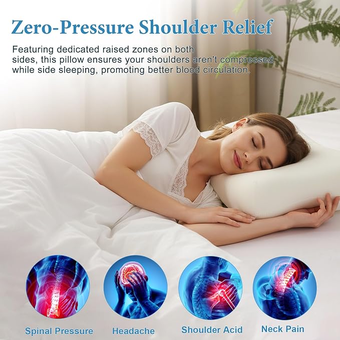 Cervical Neck Pillow for Pain Relief, Odorless Memory Foam Pillow - Image 3
