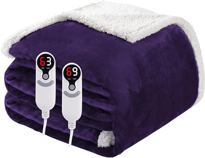 Electric Heated Blanket Queen Size 84"x90", Soft Flannel by Soypipo
