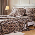 MR&HM Satin Bed Sheets with Elastic Corner Straps, King Size Sheets Set by MRHM