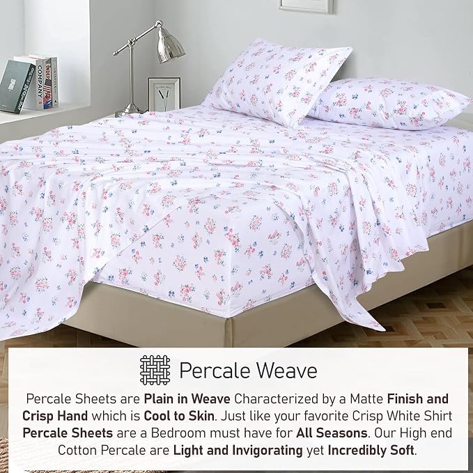 RUVANTI 100% Cotton Sheets – Split King Size Percale Bedding, Cooling & - Image 5