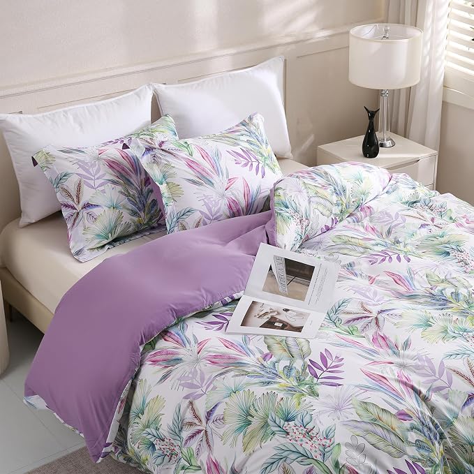 LONAVA Queen Botaincal 3 Pcs Duvet Cover Set, Breathable Soft Microfiber - Image 8