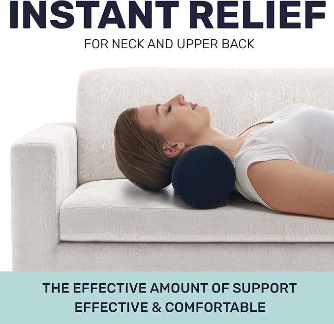 AllSett Health Round Cervical Roll Cylinder Bolster Pillow - Image 3
