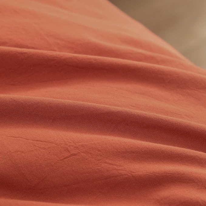 BESTOUCH Duvet Cover Set 100% Washed Cotton Linen Feel Super Soft Comfortable - Image 6