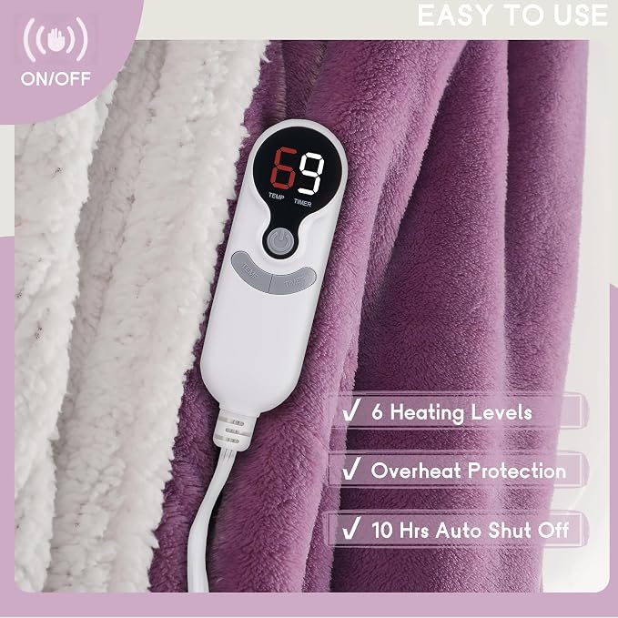 Heated Blanket Electric Blanket Full Size 72''x84'' - Image 4