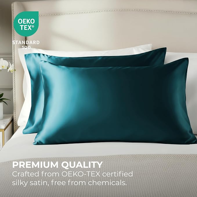 Pure Bedding Satin Pillowcase 2 Pack - Image 2