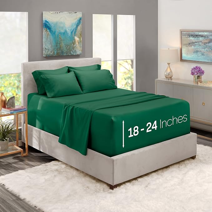 Hearth & Harbor Bed Sheets, Luxury Soft 6 Piece Bed Sheet Set Extra Deep Pocket - Image 4