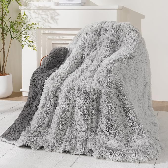Wemore Shaggy Long Fur Faux Fur Weighted Blanket, Cozy and Plush Sherpa Long by WemoreDirect