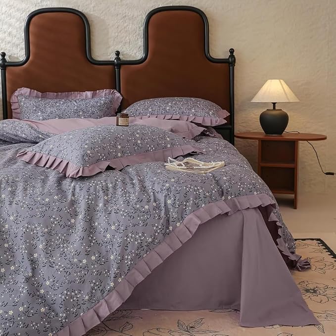 MKXI 100% Cotton Floral Duvet Cover Set by MKXI