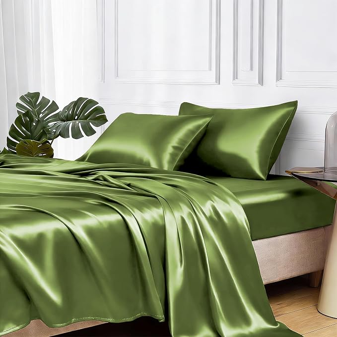 MR&HM Satin Bed Sheets, Twin XL Size Sheets Set by MRHM