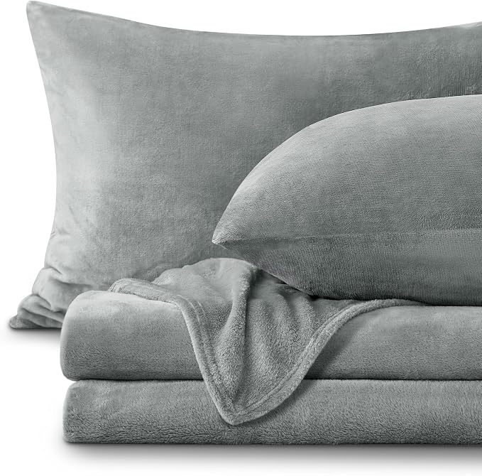 BEDELITE Flannel Sheets King Size Grey by BEDELITE