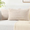 Pallene Faux Fur Plush Lumbar Throw Pillow Covers 12x20 Set of 2, Luxury Soft by PALLENE