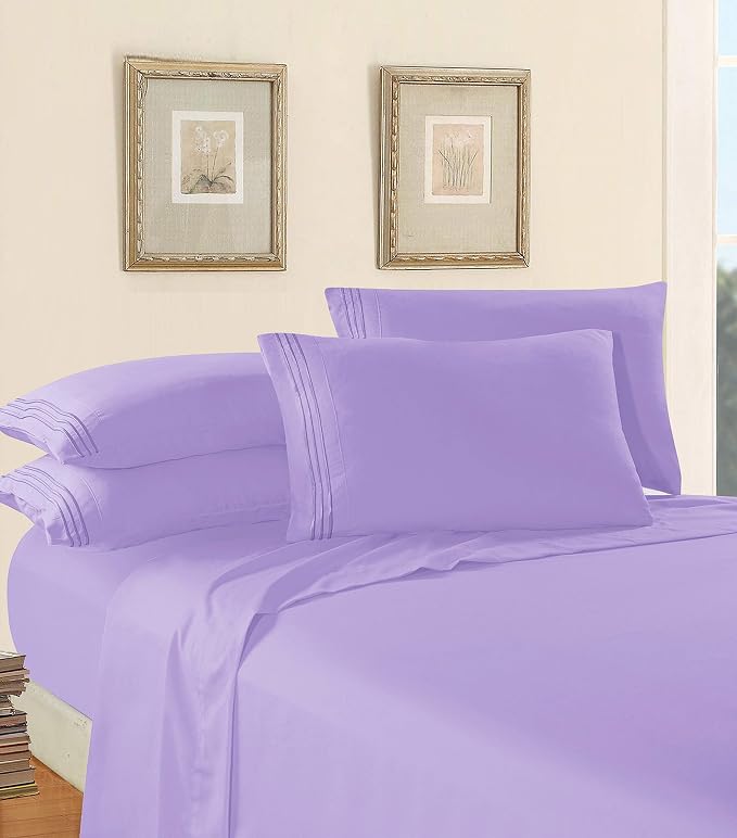 Elegant Comfort Luxury 1500 Premium Hotel Quality Microfiber 4-Piece Sheet Set - Image 3