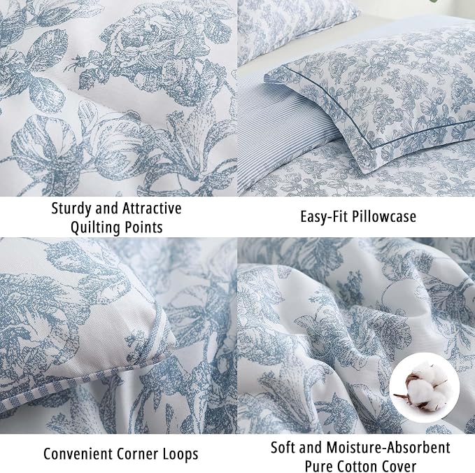 LEMIROE Vintage Cotton Comforter King Size 3Pcs - Image 5
