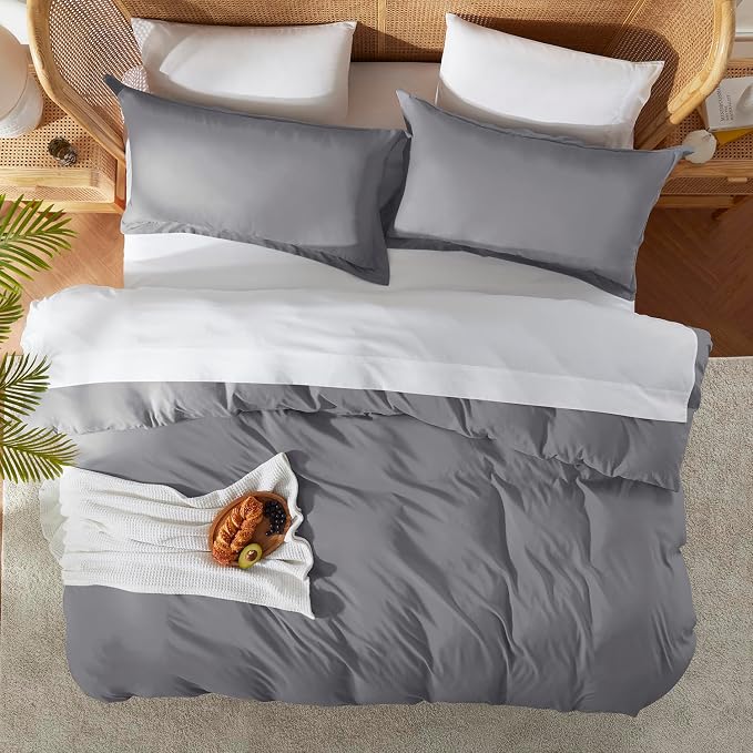 Nestl Grey Duvet Cover King Size - Image 5