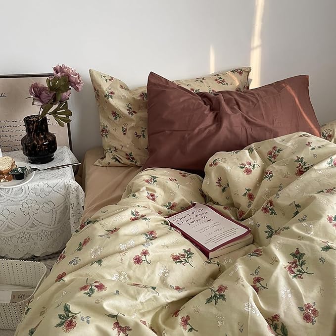 mixinni Vintage Floral Duvet Cover Queen Size - Image 5