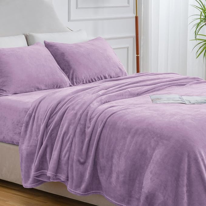 BEDELITE Flannel Sheets Full Size Lavender - Image 9