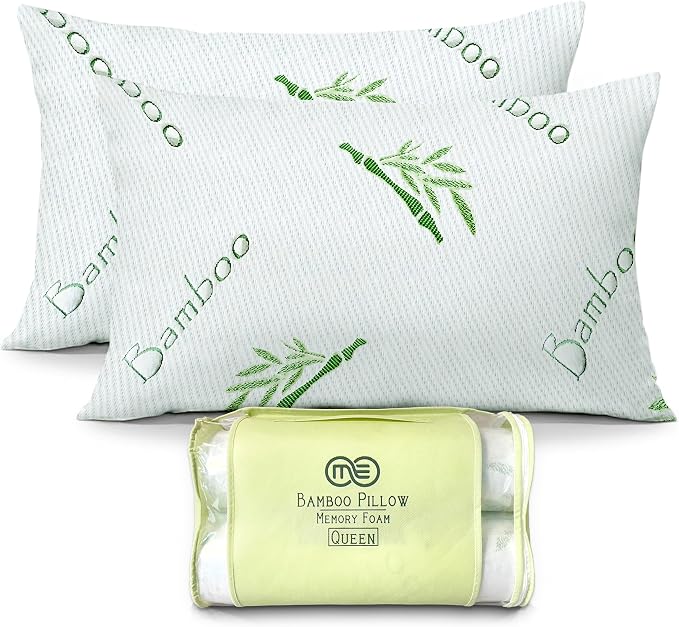 OMEO 2 Pack Queen Size Rayon Derived from Bamboo Pillow by OMEO