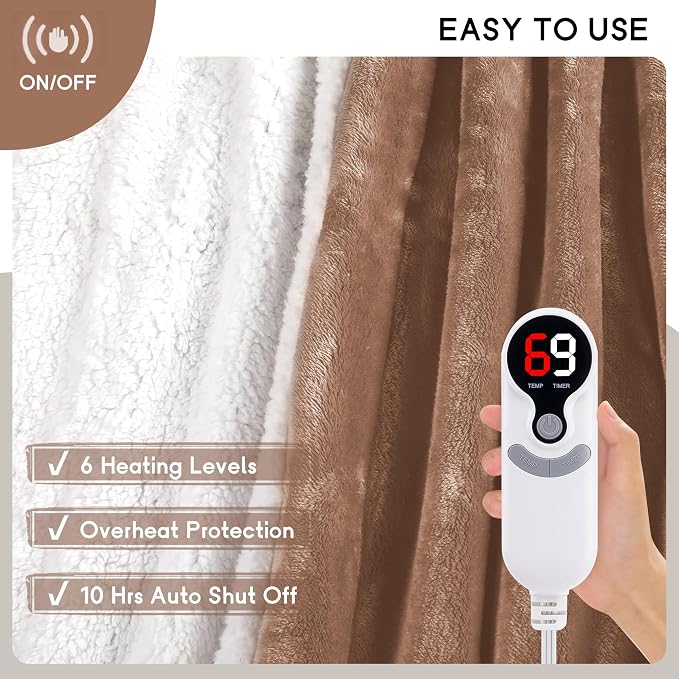 Heated Blanket Electric Blanket Full Size 72''x84'' - Image 8
